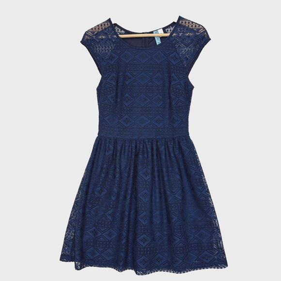 dina be Dresses & Skirts - Navy Blue All Over Lace Mini Dress Sz M A-line Whimsigoth Romantic Chic Wedding